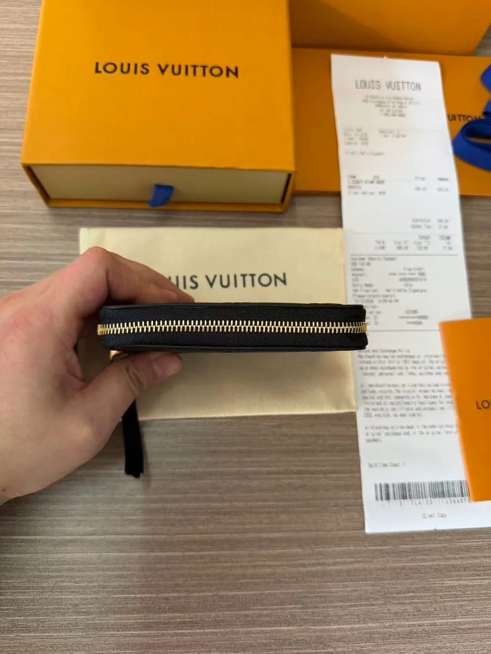 Louis Vuitton Black Embossed Monogram Zip Wallet